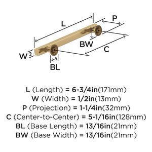 Amerock Corp BP37105CZ Everett Pull, 5-1/16 in (128 mm) Center-to-Center, Champagne Bronze
