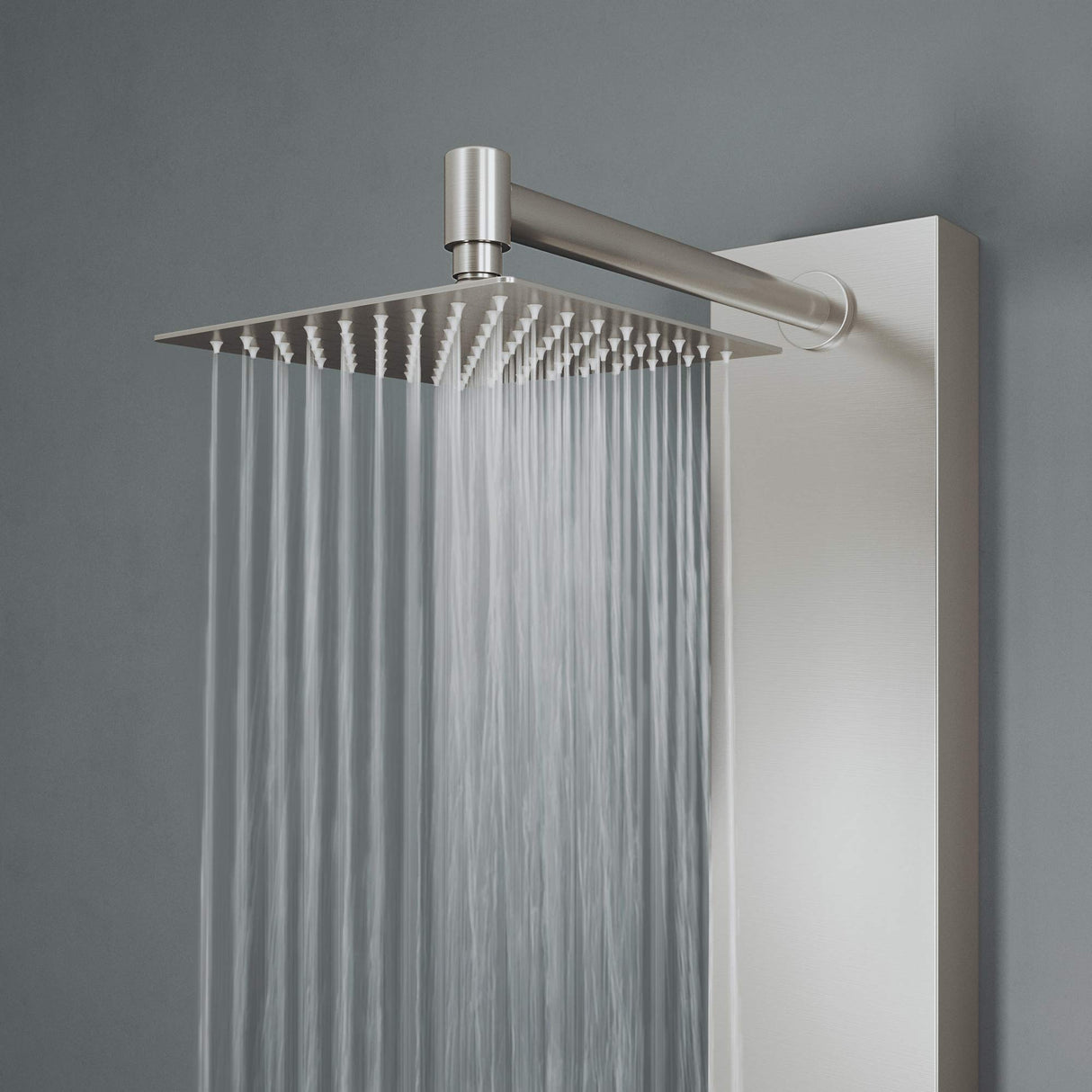 VIGO 20" W x 55" H Rector 2-Jet Stainless Steel Shower Panel, Thermostatic, Volume, Dual Function Control Type and Handheld Showerhead - VG08012ST