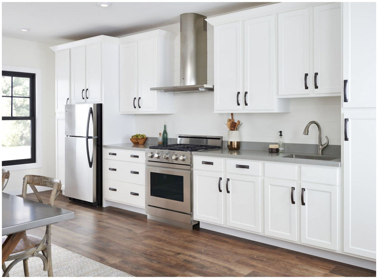 Jeffrey Alexander 435-96BNBDL 96 mm Center-to-Center Brushed Pewter Square Annadale Cabinet Pull