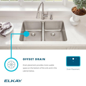 Elkay Lustertone ELUHF2520DBG Single Bowl Farmhouse Stainless Steel Sink Kit