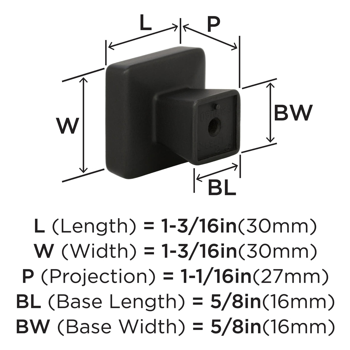 Amerock Cabinet Knob Black Bronze 1-3/16 inch (30 mm) Length Blackrock 1 Pack Drawer Knob Cabinet Hardware
