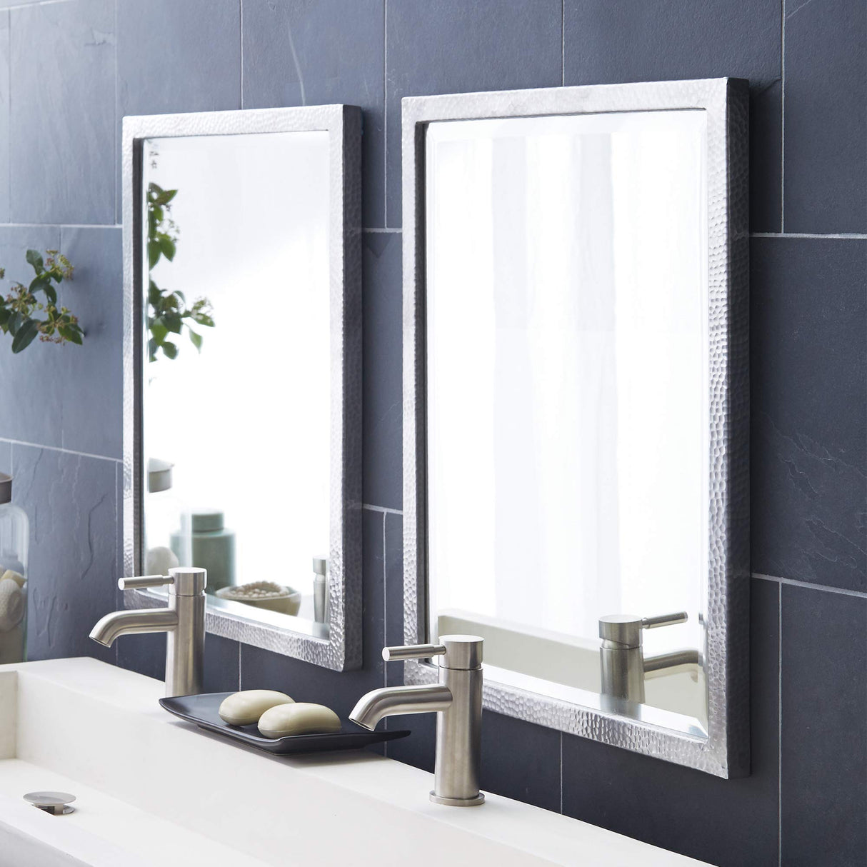 Native Trails MR520 Divinity Rectangular Wall Mirror, Small, Hammered Aluminum