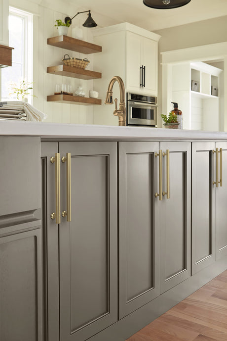 Amerock BP37108BBZ Everett 8-13/16 in (224 mm) Center-to-Center Golden Champagne Cabinet Pull Kitchen Cabinet Hardware Furniture Hardware Bathroom Drawer Handle