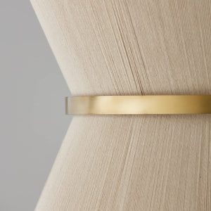 Capital Lighting 341281NP Cecilia 8 Light Pendant Bleached Natural Rope and Patinaed Brass