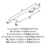 Amerock Cabinet Pull Polished Chrome 10-1/16 inch (256 mm) Center to Center Bar Pulls 1 Pack Drawer Pull Drawer Handle Cabinet Hardware