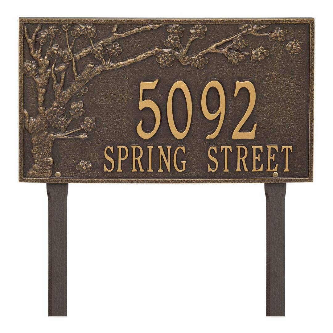 Whitehall 2943OG - Personalized Spring Blossom Plaque - Estate - Lawn - 2 Line