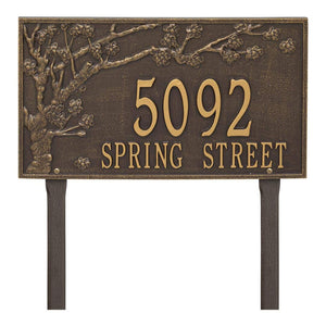 Whitehall 2943OG - Personalized Spring Blossom Plaque - Estate - Lawn - 2 Line