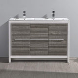 Fresca FCB8148HA-D-I Fresca Allier Rio 48" Ash Gray Double Sink Modern Bathroom Vanity w/ Sink