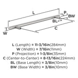 Amerock BP4052126 Polished Chrome Cabinet Pull 8-13/16 inch (224mm) Center-to-Center Cabinet Hardware Bar Pulls Furniture Hardware Drawer Pull