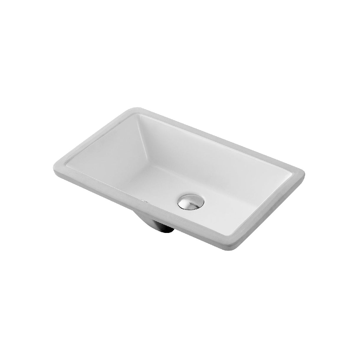 DAX Ceramic Rectangular Single Bowl Undermount Bathroom Basin, White BSN-CL2023