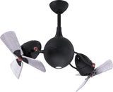 Matthews Fan AQ-BK-WDBW Acqua 360° rotational 3-speed ceiling fan in matte black finish with solid barn wood blades and light kit.