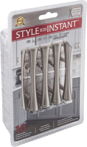 Elements 400SN-R 3" Center-to-Center Satin Nickel Sedona Retail Packaged Cabinet Pull