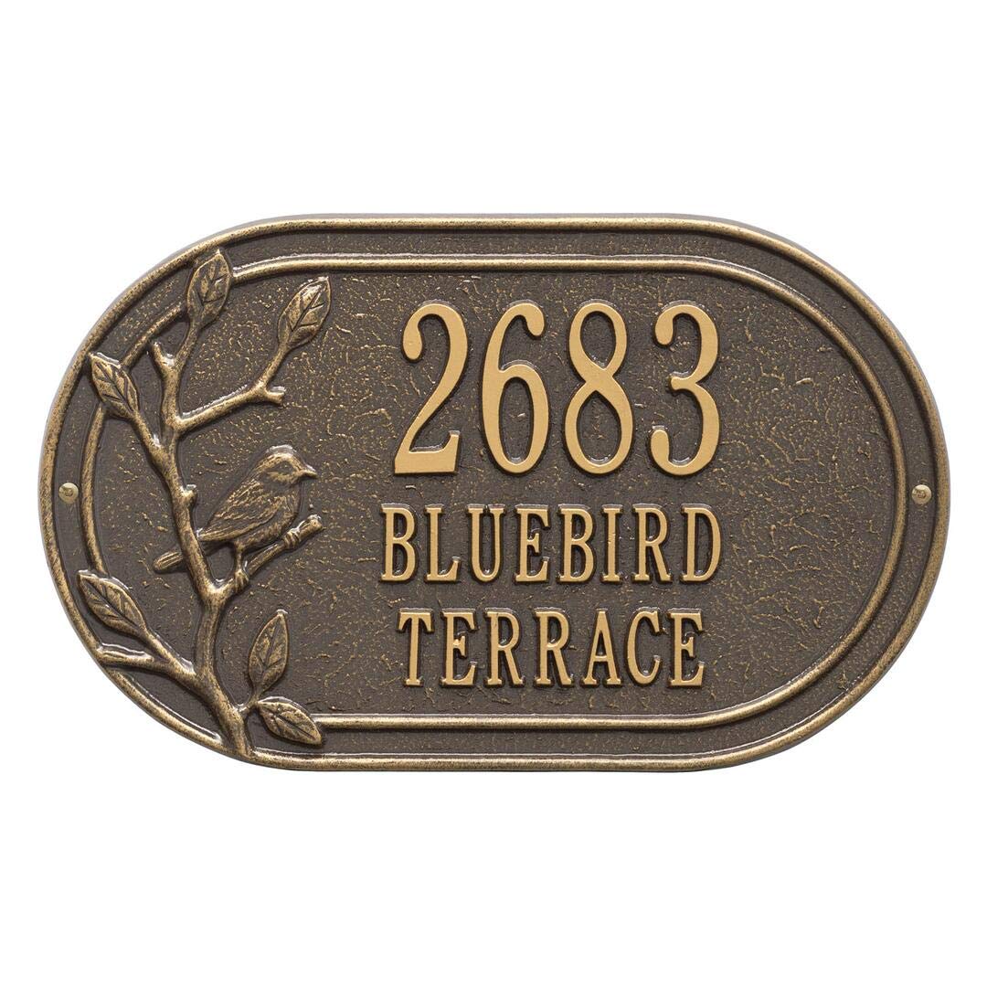 Whitehall 3110OG - Personalized Woodridge Bird Oval Plaque - Standard - Wall - 3 Line