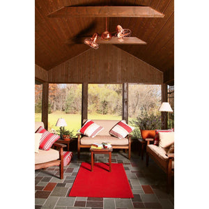 Matthews Fan DD-CP-MTL Duplo Dinamico 360” rotational dual head ceiling fan in Polished Copper finish with Metal blades.