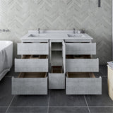 Fresca FCB31-241224RWH-FC Fresca Formosa 58" Floor Standing Double Sink Modern Bathroom Cabinet in Rustic White