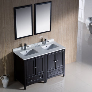 Fresca FVN20-2424ES Fresca Oxford 48" Espresso Traditional Double Sink Bathroom Vanity