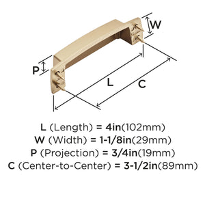 Amerock Cabinet Cup Pull Champagne Bronze 3-1/2 inch (89 mm) Center to Center Highland Ridge 1 Pack Drawer Pull Drawer Handle Cabinet Hardware