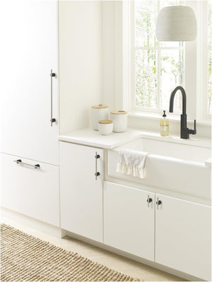 Amerock Cabinet Pull Matte Black/Silver Champagne 7-9/16 inch (192 mm) Center to Center Transcendent 1 Pack Drawer Pull Drawer Handle Cabinet Hardware