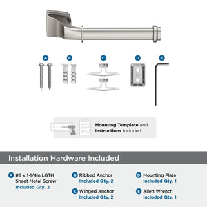 Amerock BH36031G10 Brushed Nickel Single Post Toilet Paper Holder 7-7/8 in. (200 mm) Length Toilet Tissue Holder Revitalize Bath Tissue Holder Bathroom Hardware Bath Accessories