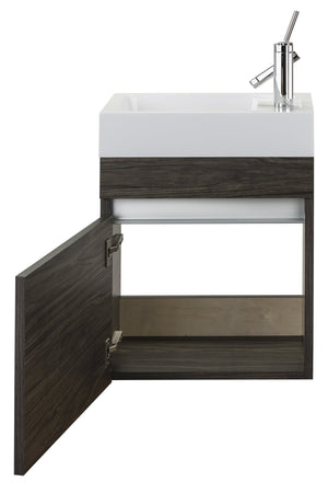 18" Cutler Kitchen and Bath Sangallo Space Saver Bathroom Vanity with Chrome Faucet