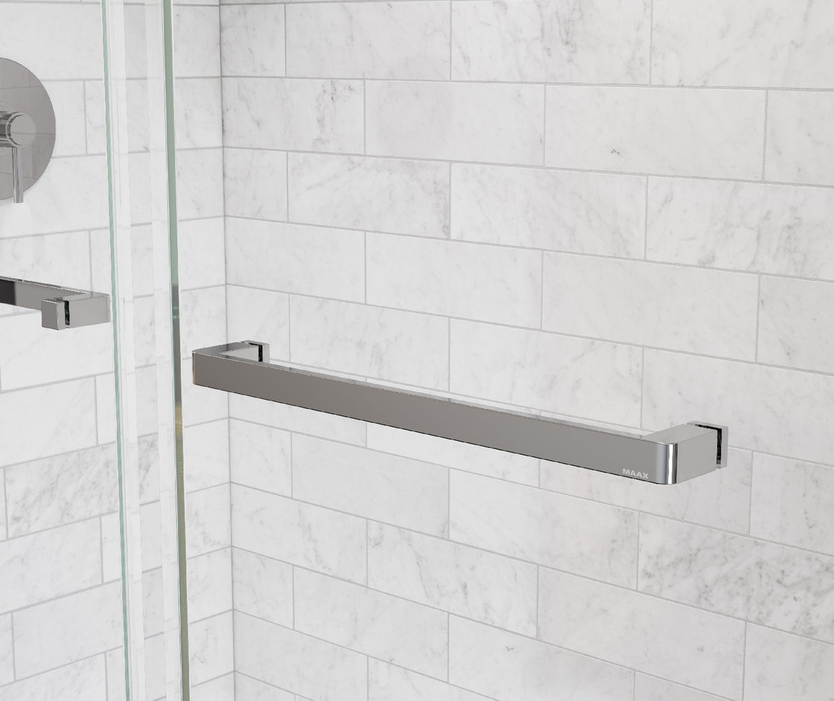 MAAX 135321-900-084-000 Uptown 44-47 x 76 in. 8 mm Bypass Shower Door for Alcove Installation with Clear glass in Chrome