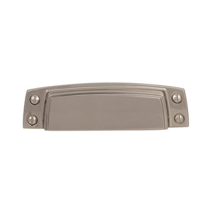 Amerock Cabinet Cup Pull Polished Nickel 3-1/2 inch (89 mm) Center to Center Highland Ridge 1 Pack Drawer Pull Drawer Handle Cabinet Hardware