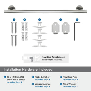 Amerock BH26543SS Stainless Steel Towel Bar 18 in (457 mm) Towel Rack Arrondi Bathroom Towel Holder Bathroom Hardware Bath Accessories