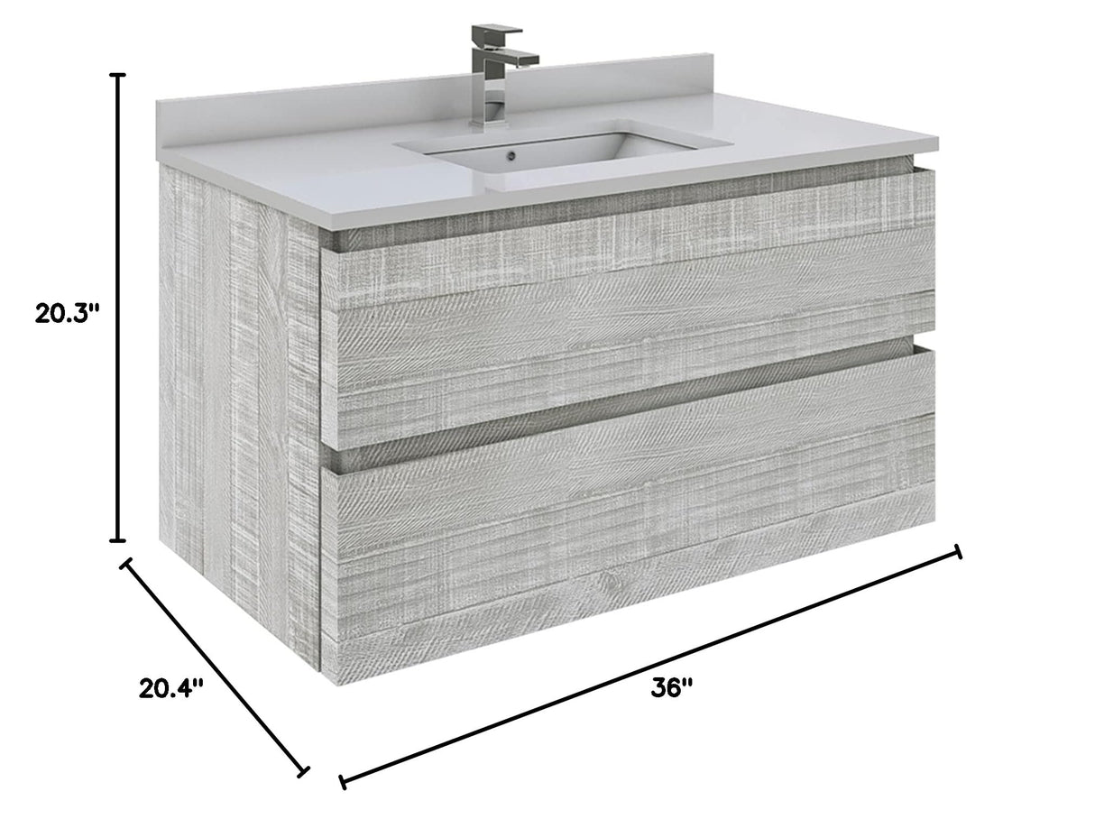 Fresca FCB3136ASH-CWH-U Modern Bathroom Vanity