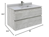 Fresca FCB3136ASH-CWH-U Modern Bathroom Vanity