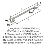 Amerock Appliance Pull Satin Nickel 18 inch (457 mm) Center to Center Highland Ridge 1 Pack Drawer Pull Drawer Handle Cabinet Hardware