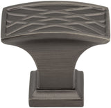 Jeffrey Alexander 535L-SN 1-1/2" Overall Length Satin Nickel Rectangle Geometric Pattern Aberdeen Cabinet Knob