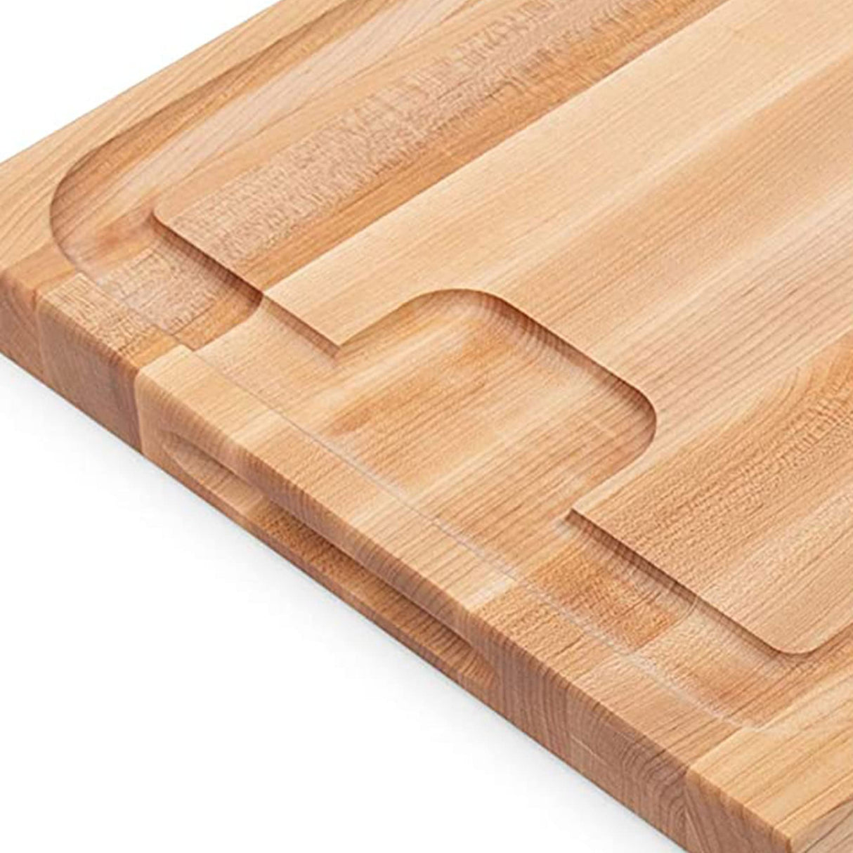 John Boos AUJUS2015 Au Jus Maple Wood Cutting Board for Kitchen Prep, 20 x 15 Inches, 1.5 Inches Thick Edge Grain Charcuterie Block with Juice Grooves 20X15X1.5 MPL-EDGE GR-AU JUS BRD-