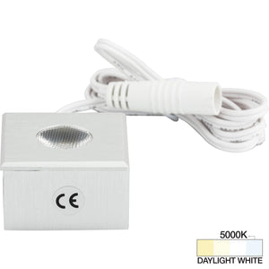 Task Lighting L-MS-CL-1BA-50 105 Lumen Brushed Aluminum Mini Square Puck Light, 5000K Daylight White