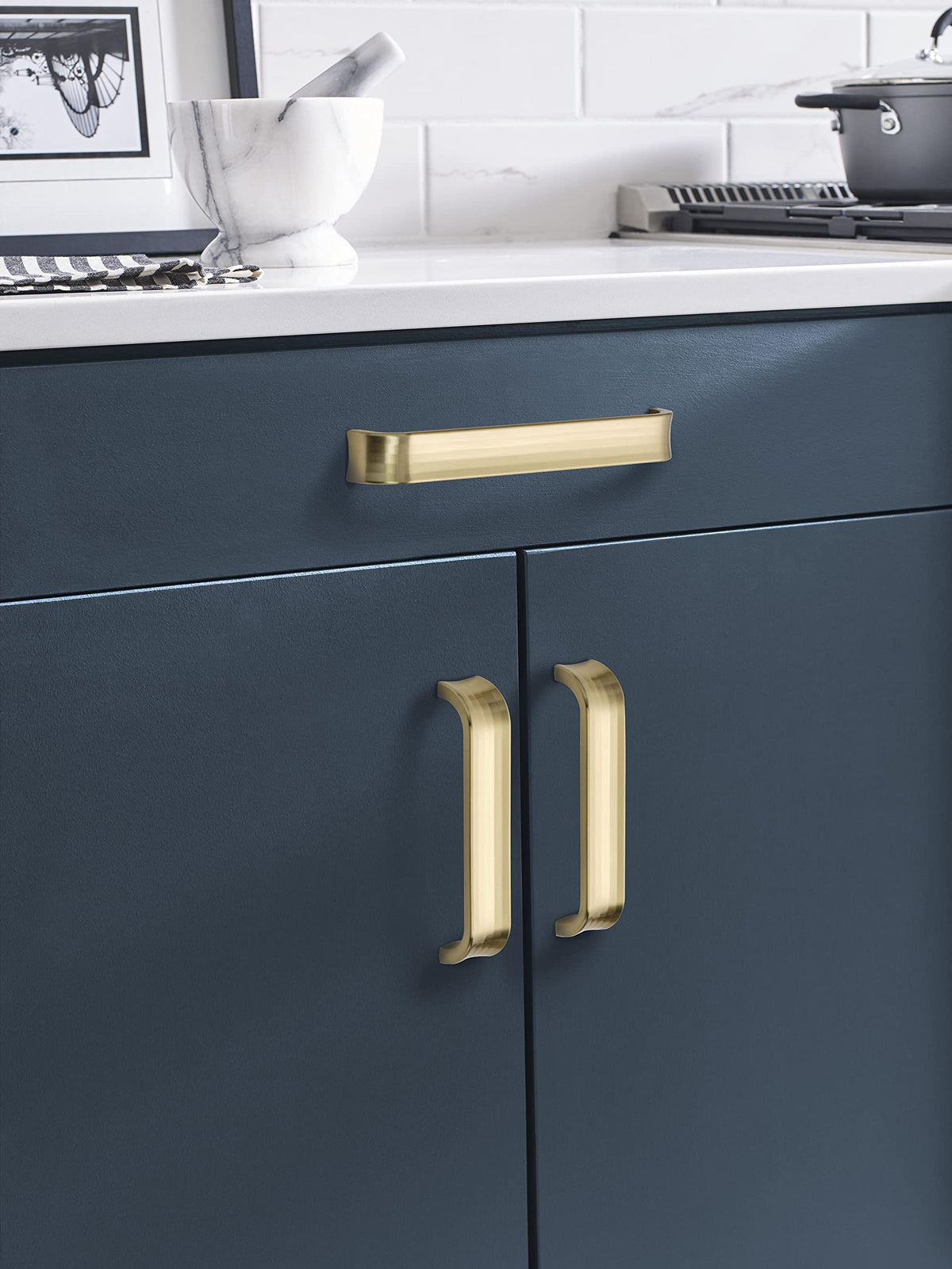Amerock Cabinet Pull Golden Champagne 7-9/16 inch (192 mm) Center to Center Concentric 1 Pack Drawer Pull Drawer Handle Cabinet Hardware
