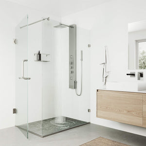 VIGO 20" W x 55" H Rector 2-Jet Stainless Steel Shower Panel, Thermostatic, Volume, Dual Function Control Type and Handheld Showerhead - VG08012ST