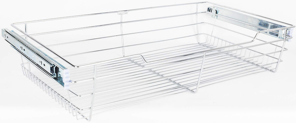 Hardware Resources POB1-14236CH Chrome Closet Pullout Basket with Slides 14"D x 23"W x 6"H