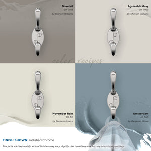 Amerock H5545126 Noble Double Prong Decorative Wall Hook Polished Chrome Hook for Coats, Hats, Backpacks, Bags Hooks for Bathroom, Bedroom, Closet, Entryway, Laundry Room, Office