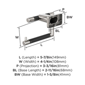 Amerock BH26617PNBBR Polished Nickel/Black Bronze Single Post Toilet Paper Holder 5-7/8 in. (149 mm) Toilet Tissue Holder Esquire Bath Tissue Holder Bathroom Hardware Bath Accessories