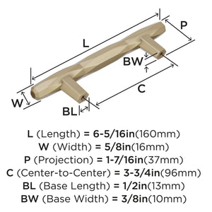 Amerock Cabinet Pull Golden Champagne 3-3/4 inch (96 mm) Center to Center St. Vincent 1 Pack Drawer Pull Drawer Handle Cabinet Hardware