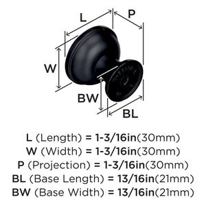 Amerock Cabinet Knob Black Bronze 1-3/16 inch (30 mm) Diameter Westerly 1 Pack Drawer Knob Cabinet Hardware