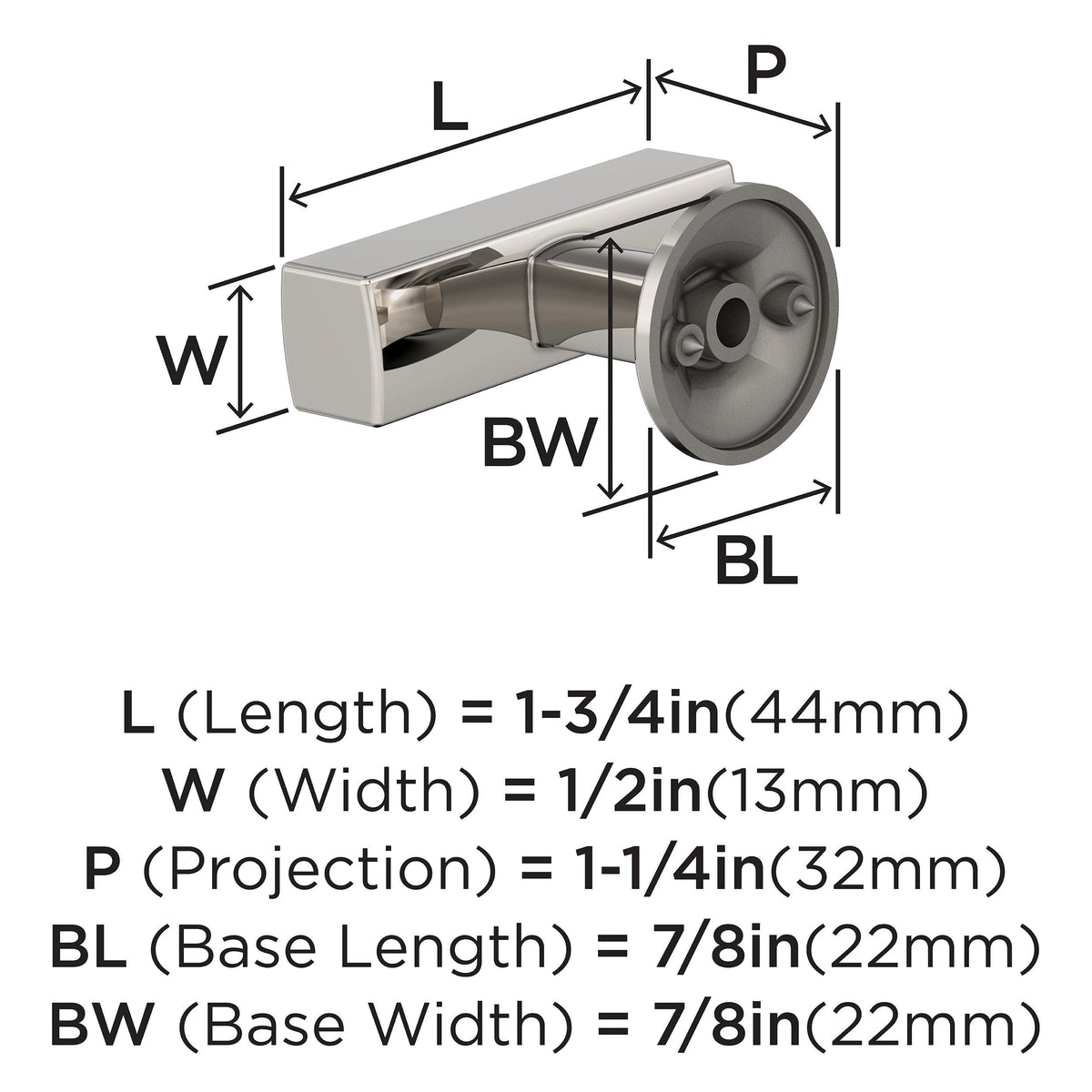 Amerock BP37100PN Everett Knob, Polished Nickel
