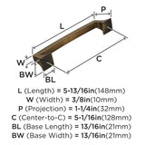 Amerock Cabinet Pull Gilded Bronze 5-1/16 inch (128 mm) Center to Center Mulholland 1 Pack Drawer Pull Drawer Handle Cabinet Hardware