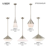 Livex Lighting 40687-91 Stockholm - 16.75" One Light Mini Pendant, Brushed Nickel Finish with Brushed Nickel Metal Shade