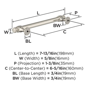 Amerock BP36771G10 Satin Nickel Cabinet Pull 6-5/16 in (160 mm) Center-to-Center Cabinet Handle Winsome Drawer Pull Kitchen Cabinet Handle Furniture Hardware