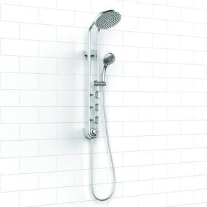 PULSE ShowerSpas 1058-CH Saturn Shower System with 8" Rain Showerhead, 3 Body Sprays, 5 Function Hand Shower, Polished Chrome