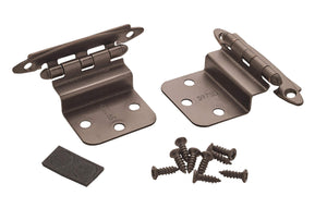 Amerock Cabinet Hinge 3/8 inch (10 mm) Inset Hinge Oil Rubbed Bronze 2 Pack Non Self-Closing Hinge Face Mount Hinge Cabinet Door Hinge