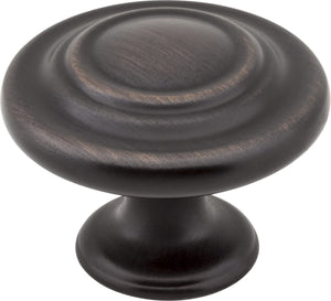 Elements 107ASM 1-5/16" Diameter Distressed Antique Silver Round Arcadia Cabinet Knob