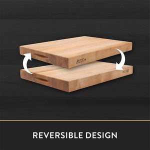 John Boos CHY-RA01 Cherry Wood Cutting Board for Kitchen Prep 18 Inches x 12 Inches, 2.25 Thick Reversible End Grain Rectangular Charcuterie Block 18X12X2.25 CHY-EDGE GR-REV-RA BRD-