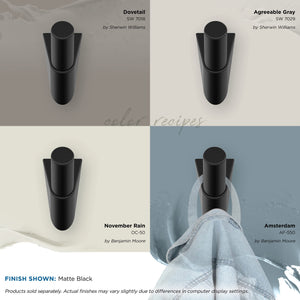Amerock HBX37011MB Acclivity Single Prong Decorative Wall Hook Matte Black Hook for Coats, Hats, Backpacks, Bags Hooks for Bathroom, Bedroom, Closet, Entryway, Laundry Room, Office