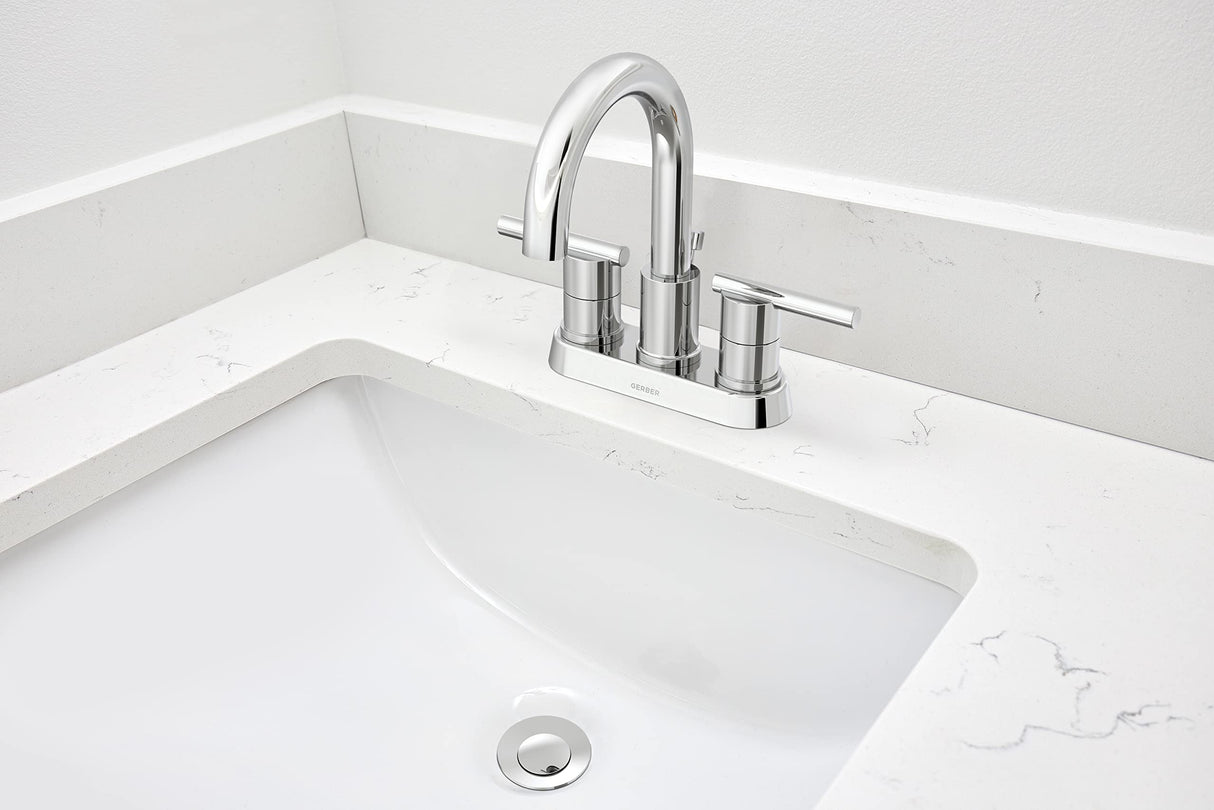 Gerber D307158 Parma Two Handle Centerset Bathroom Faucet With Metal Pop-up DRA...